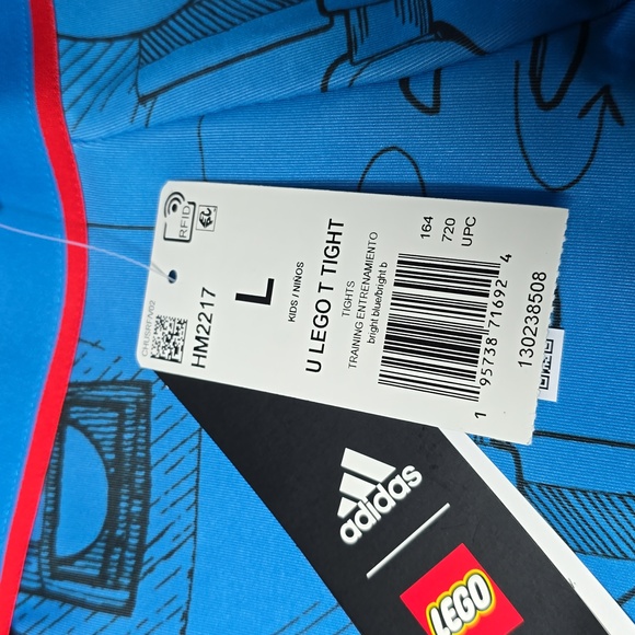 NWT Adidas x Lego® Tech Pack Tights Kids', Blue, Size L - Picture 5 of 13